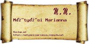 Mátyási Marianna névjegykártya